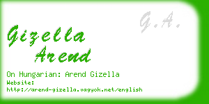gizella arend business card